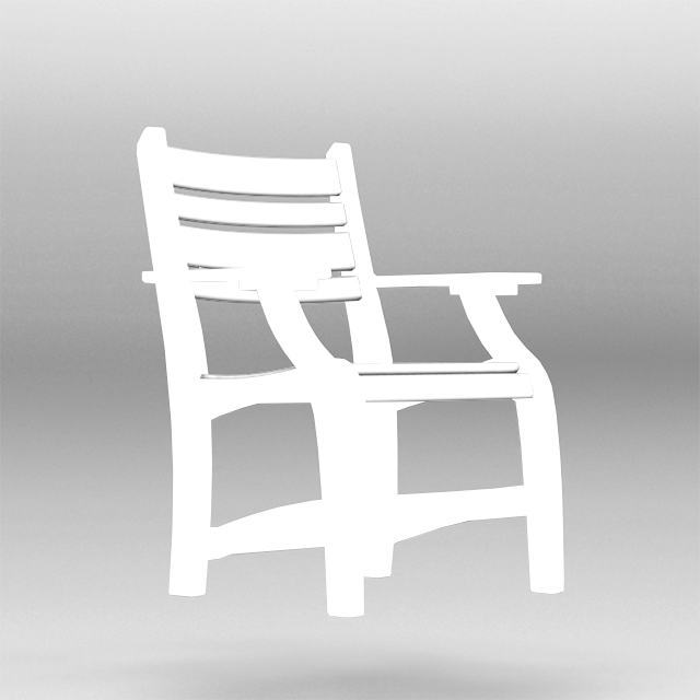 mock up of cad dining chair with arms