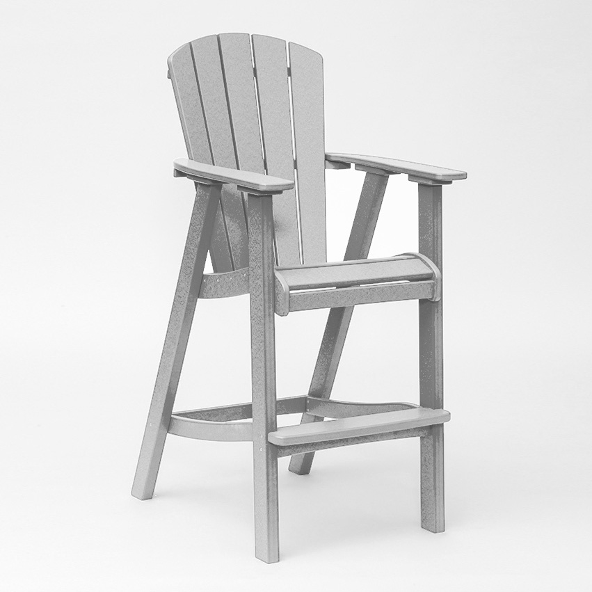 turquoise high back polywood outdoor bar chair