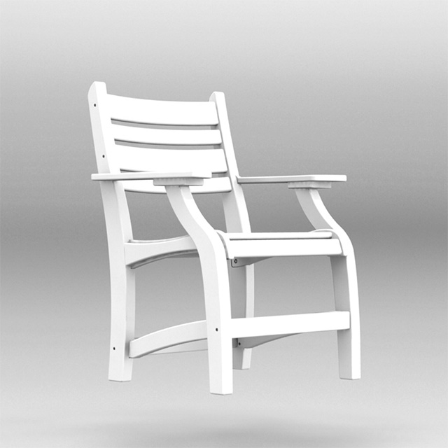 custom polywood white dining outdoor chair with arms