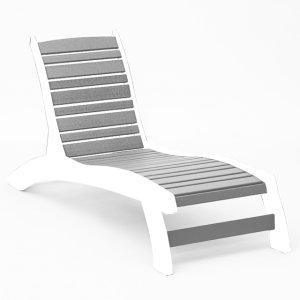 A chaise lounge chair made of polywood material